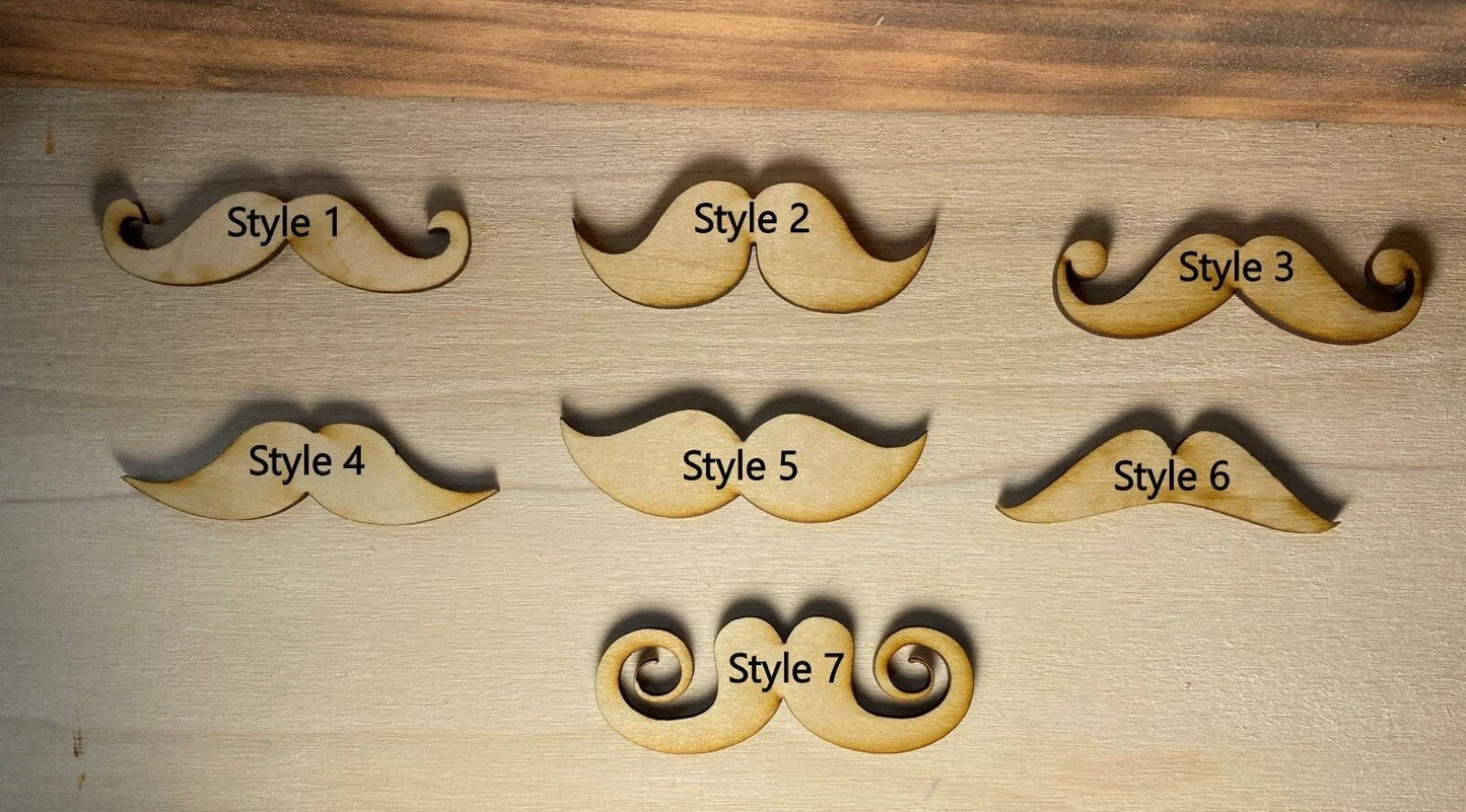 Wooden Mustache Laser Cut